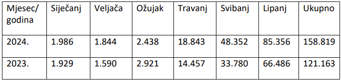 Priopćenje pulske zračne luke o ostvarenom prometu putnika u prvoj polovici 2024.