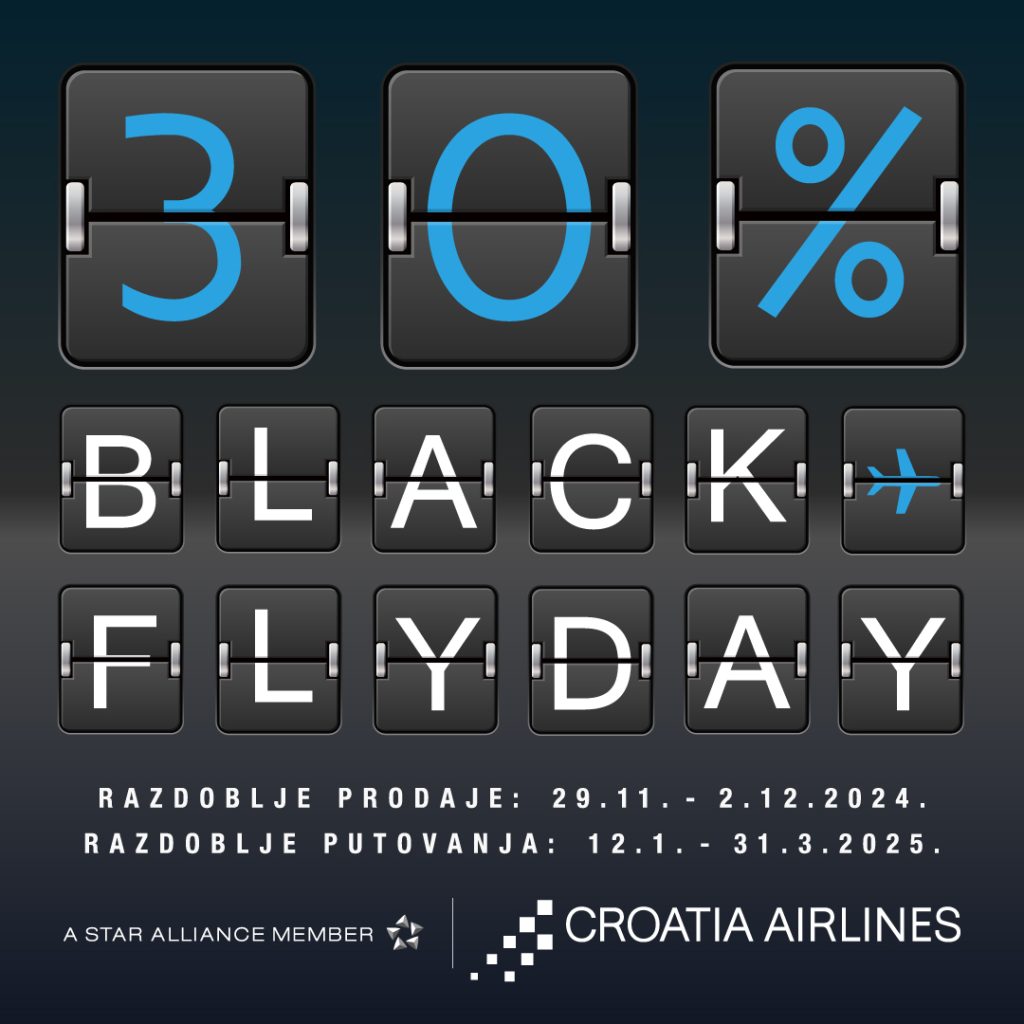 <strong>Croatia Airlines za <em>Black Friday</em> nudi 30 posto popusta</strong>