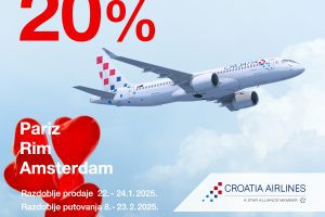 Akcija za Valentinovo: 20% popusta na aviokarte za Pariz, Rim i Amsterdam